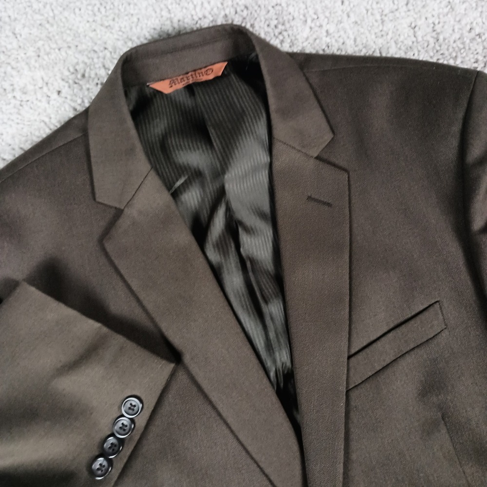 Martino Uomo Moda 40R 34W Mens Brown Wool Blend 2 Button Suit S40612H